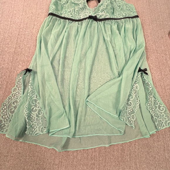 Lingerlove Lingerie Top Sz M/L Wedding Sexy Lace Bow Sheer Evening Honeymoon - Picture 4 of 9